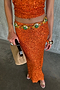 Orange Sequin Dorris Skirt
