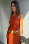 Orange Sequin Tank Top