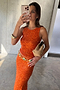 Orange Sequin Tank Top