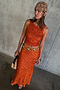 Orange Sequin Tank Top