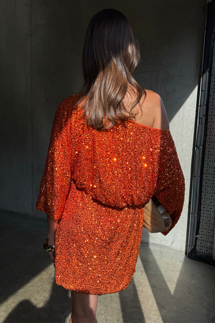 Orange Sequin Tilly Dress Petite