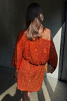Thumbnail for Orange Sequin Tilly Dress Petite