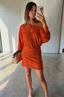 Thumbnail for Orange Sequin Tilly Dress Petite