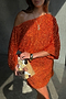 Orange Sequin Tilly Dress Petite