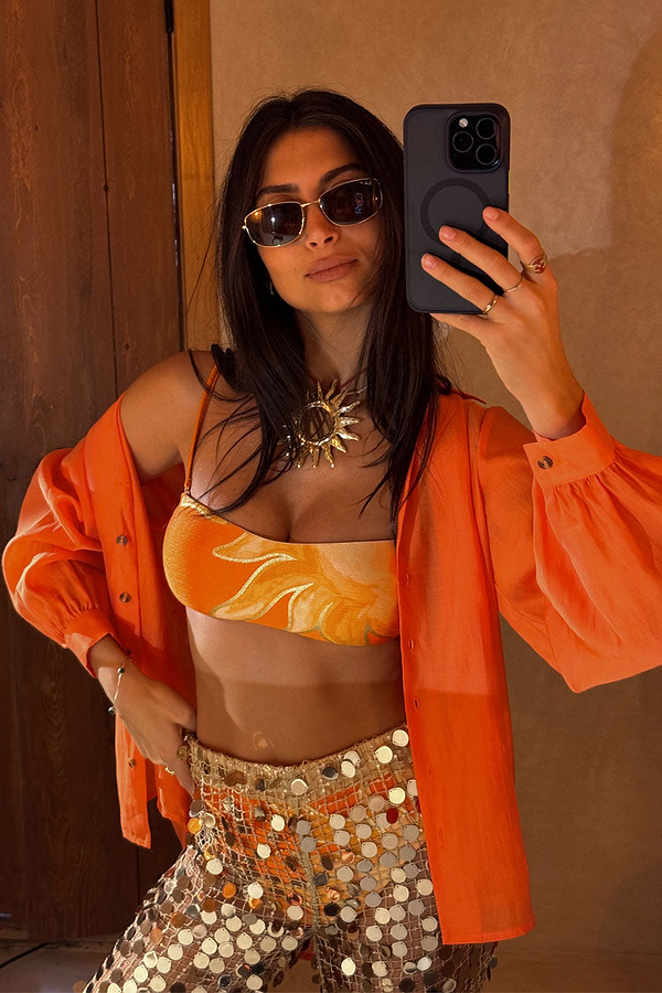 Orange Sun Bikini Top
