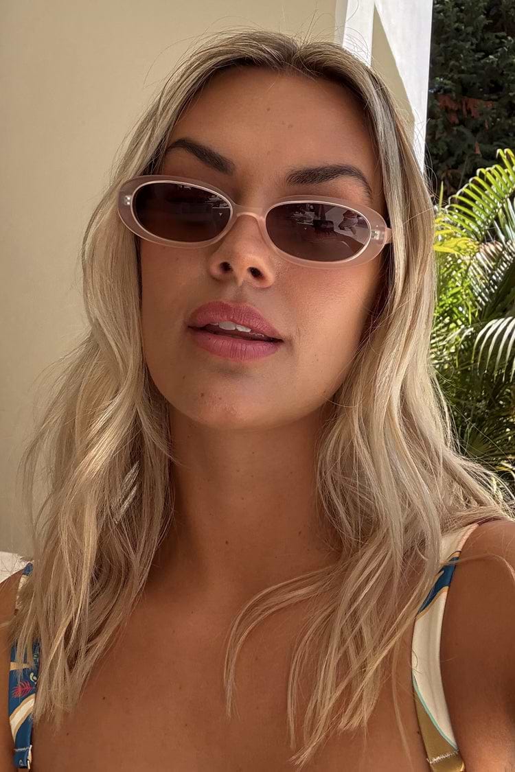 Cream Oval Sunglasses