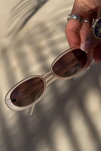 Thumbnail for Cream Oval Sunglasses