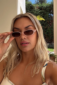 Thumbnail for Cream Oval Sunglasses