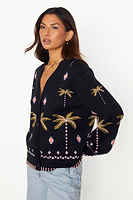 Thumbnail for caption_Model wears Midnight Havana Cardigan in size M