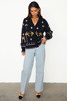 Thumbnail for caption_Model wears Midnight Havana Cardigan in size M