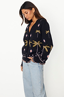 Thumbnail for caption_Model wears Midnight Havana Cardigan in size M