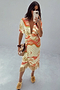 Pastel Palm Ceryes Wrap Dress