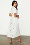 White Cotton Linen Brooklyn Dress With Gold Fleck