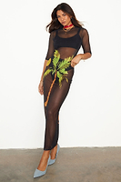 Thumbnail for caption_Model wears Black Ibiza Mesh Izzy Dress in UK size 10/ US 6