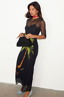 Thumbnail for caption_Model wears Black Ibiza Mesh Izzy Dress in UK size 10/ US 6