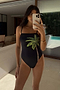 Black Palm Bandeau Swimsuit