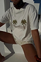 Embroidered Palm Boob T Shirt
