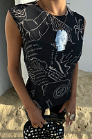 Thumbnail for caption_Model wears Mono Palma Mesh Top in UK size 8/ US 4
