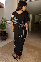 Thumbnail for caption_Model wears Black Palma T Shirt Dress in size S