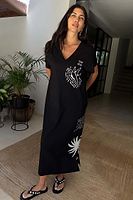 Thumbnail for caption_Model wears Black Palma T Shirt Dress in size S