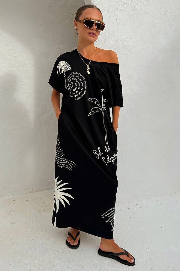 Black Palma T Shirt Dress