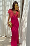 Pink and Red Crochet Elodie Dress