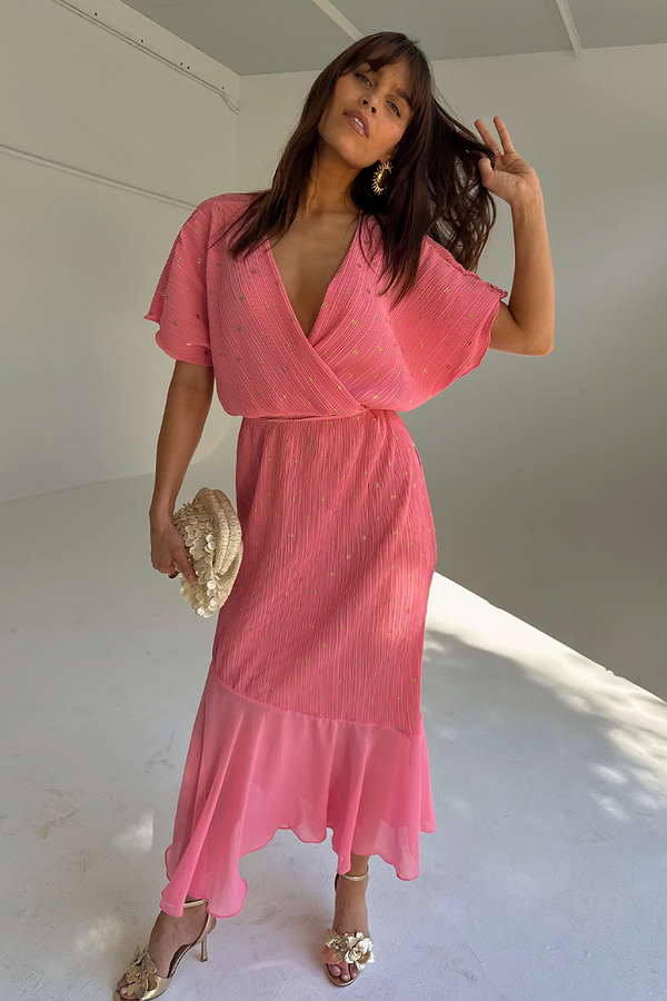 Pink Plisse Fifi Dress