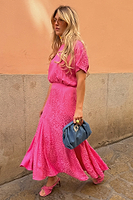 Thumbnail for Pink Jacquard Erin Dress Petite