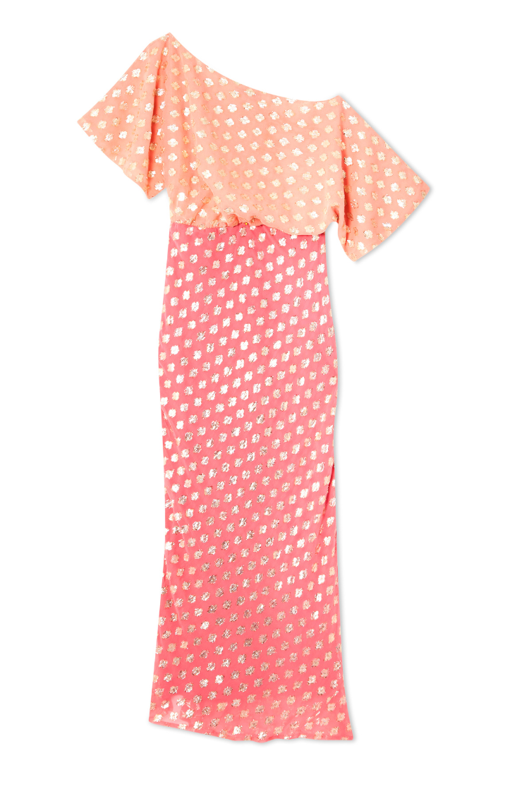Pink and Red Jacquard Tilly Dress Petite