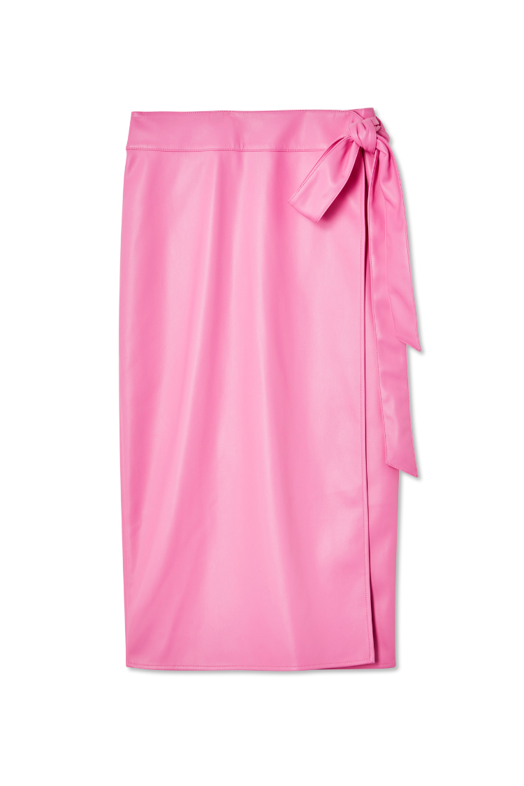 Pink Vegan Leather Jaspre Skirt