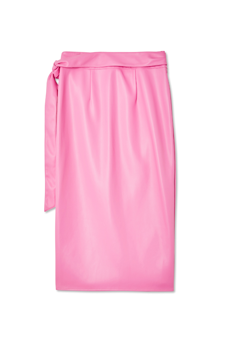 Pink Vegan Leather Jaspre Skirt