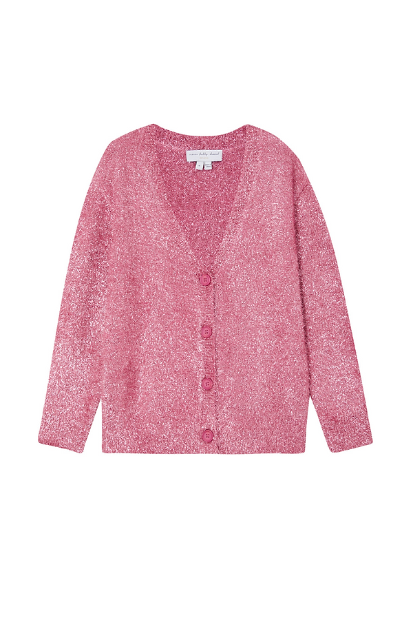 Metallic cardigan sweater top