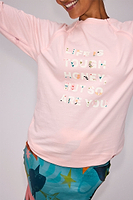 Thumbnail for caption_Model wears Pink Life is Tough Long Sleeve T-Shirt in size M