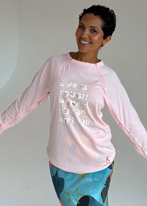Pink Life is Tough Long Sleeve Accessible T-Shirt