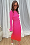 Red and Pink Ombre Plisse Dress