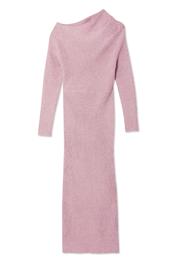 Pink Rib Knit Tilly Dress