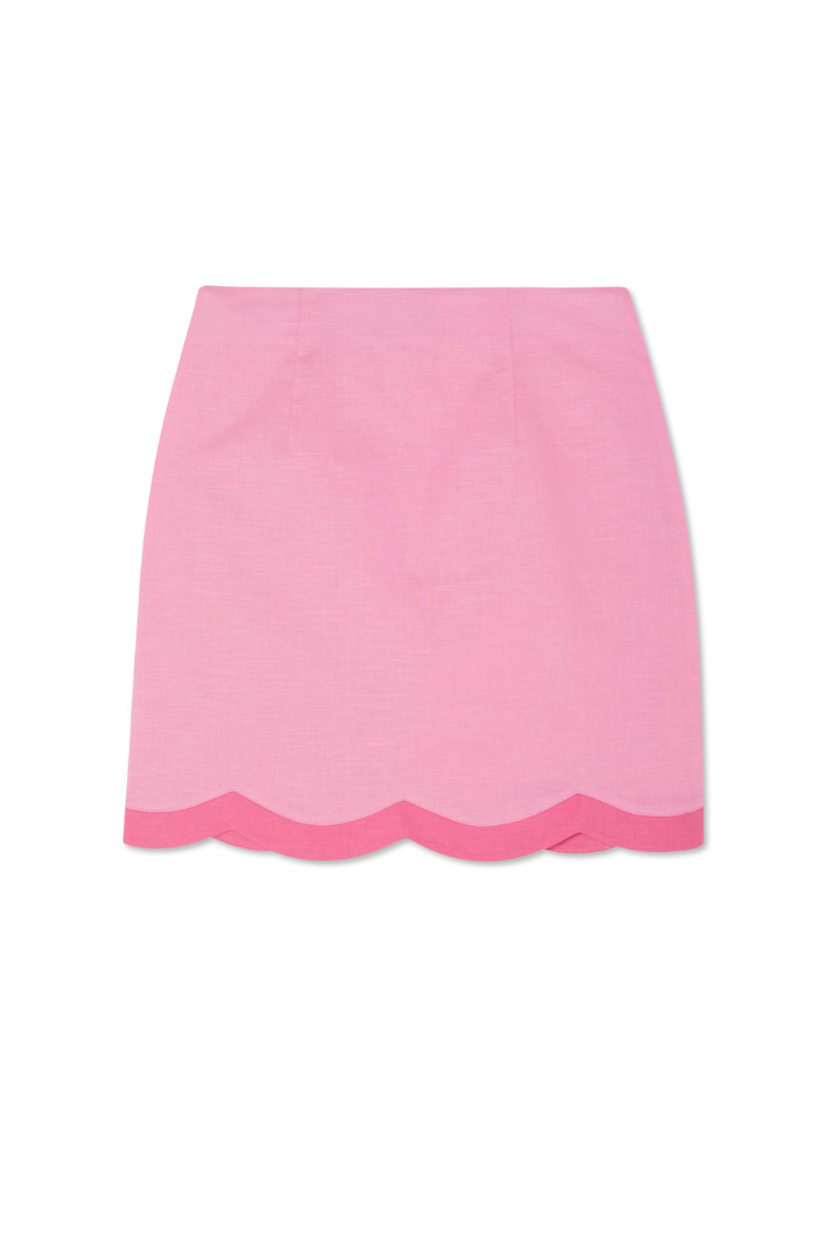 Pink Scallop Mini Jaspre Skirt