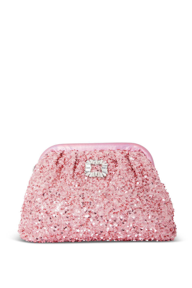 Pink Sequin Clutch Bag