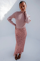 Thumbnail for caption_Model wears Pink Sequin Dorris Skirt in UK 8 / US 4