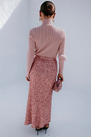 Thumbnail for caption_Model wears Pink Sequin Dorris Skirt in UK 8 / US 4