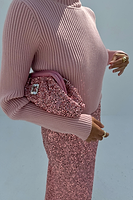 Thumbnail for caption_Model wears Pink Sequin Dorris Skirt in UK 8 / US 4