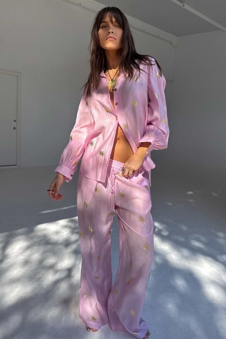 Pink Elissa Trousers with Sun Foil Petite