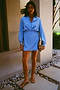 Blue Stripe Mini Miley Shirt Dress