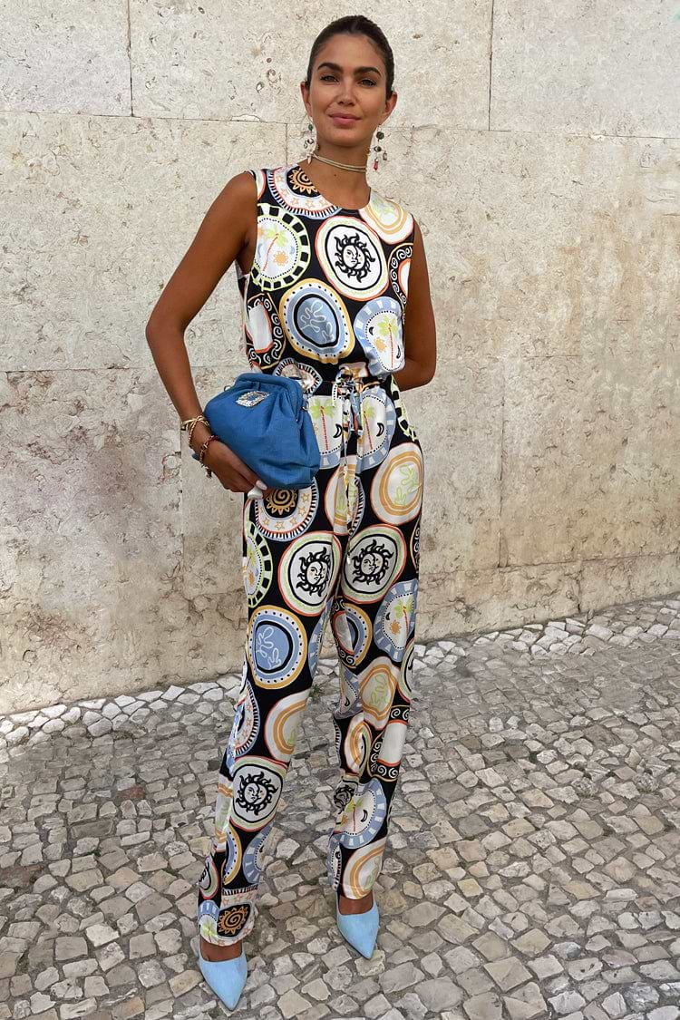 Black Mosaic Plate Jumpsuit