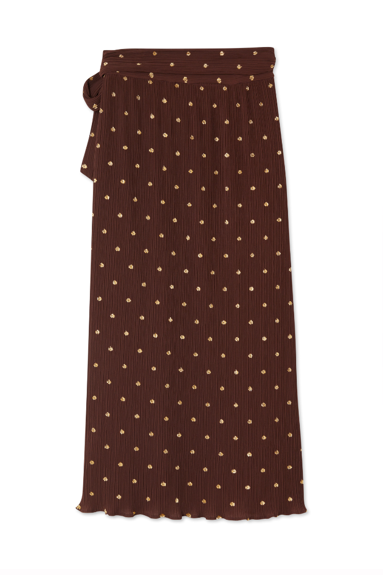 Chocolate Plisse Jaspre Skirt