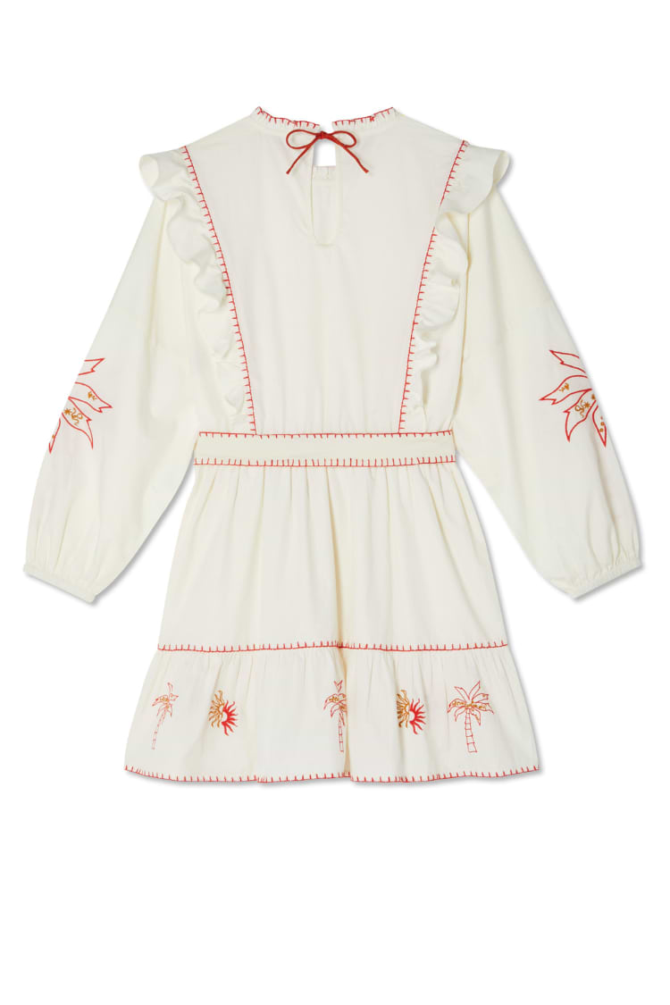 Cream And Red Pollenca Mini Dress