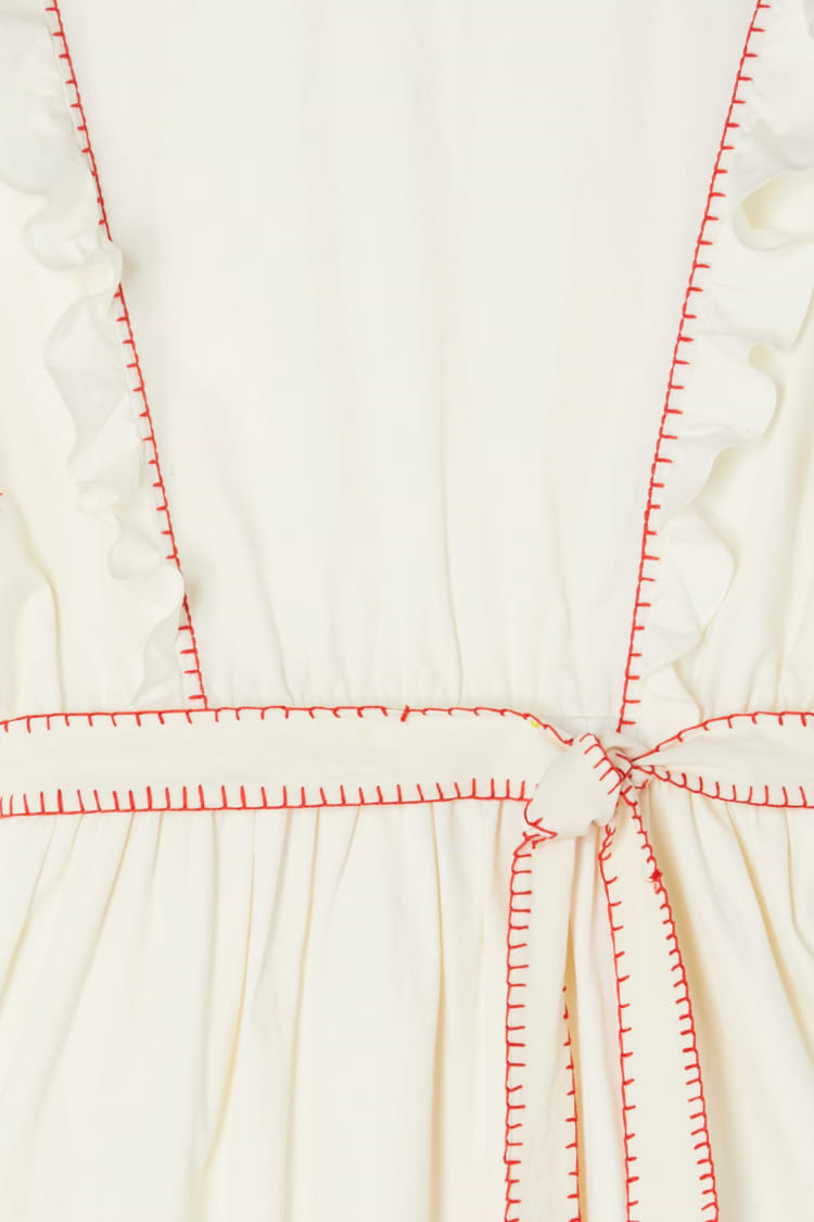 Cream And Red Pollenca Mini Dress