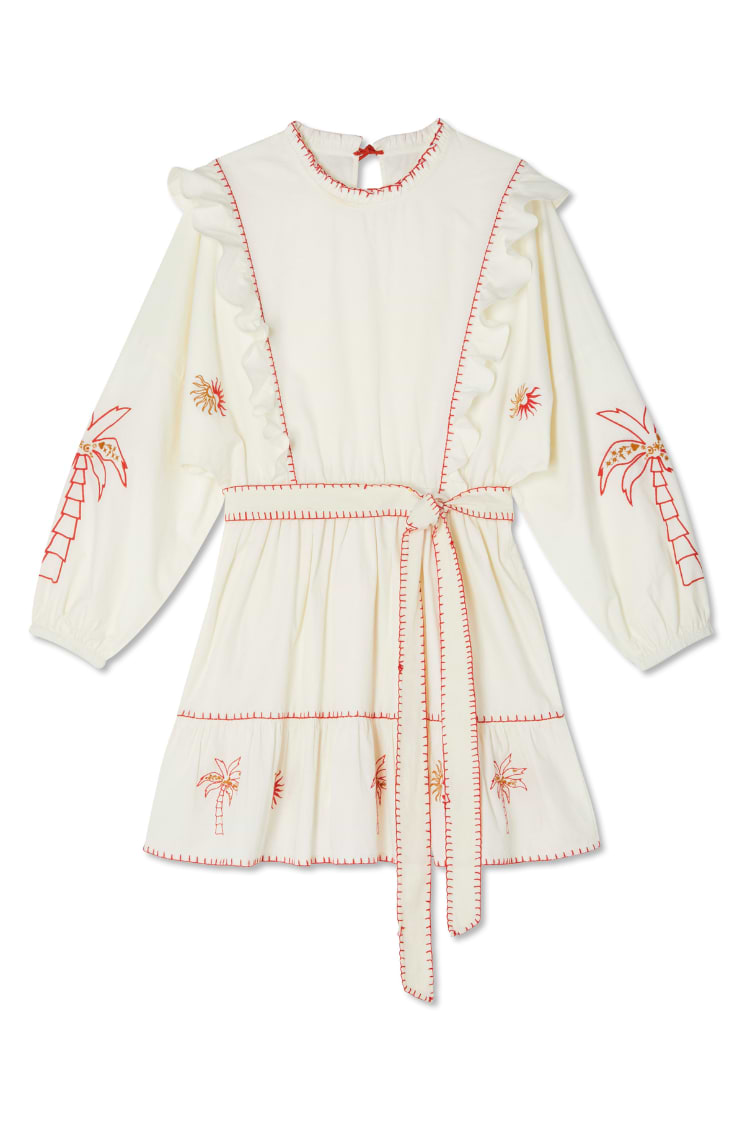 Cream And Red Pollenca Mini Dress