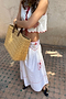 Cream and Red Pollenca Skirt