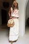 Cream and Red Pollenca Skirt